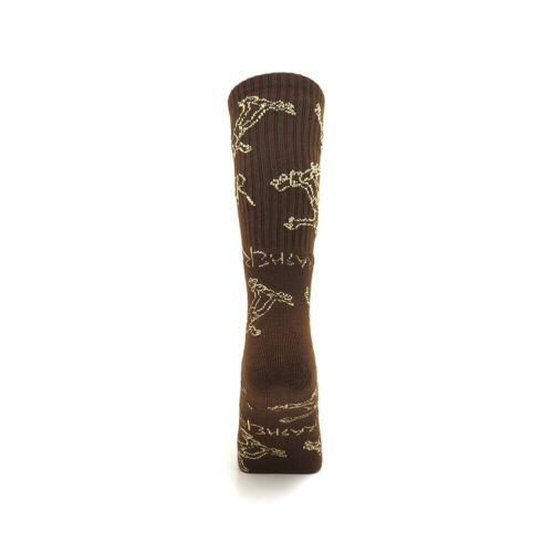 THRASHER SOCKS スラッシャー ソックス 靴下 GONZ LOGO BROWN/TAN（US企画） スケートボード スケボー 2