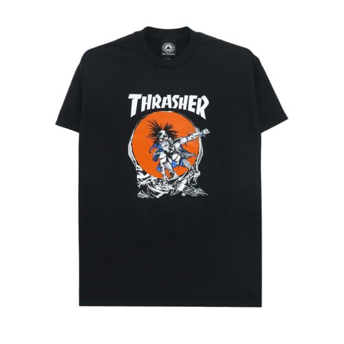 THRASHER T-SHIRT スラッシャー Tシャツ SKATE OUTLAW BLACK（US企画） スケートボード スケボー 