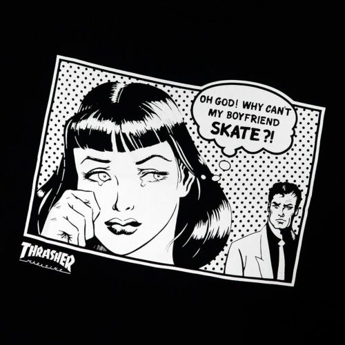 THRASHER T-SHIRT スラッシャー Tシャツ BOYFRIEND BLACK（US企画） スケートボード スケボー 1