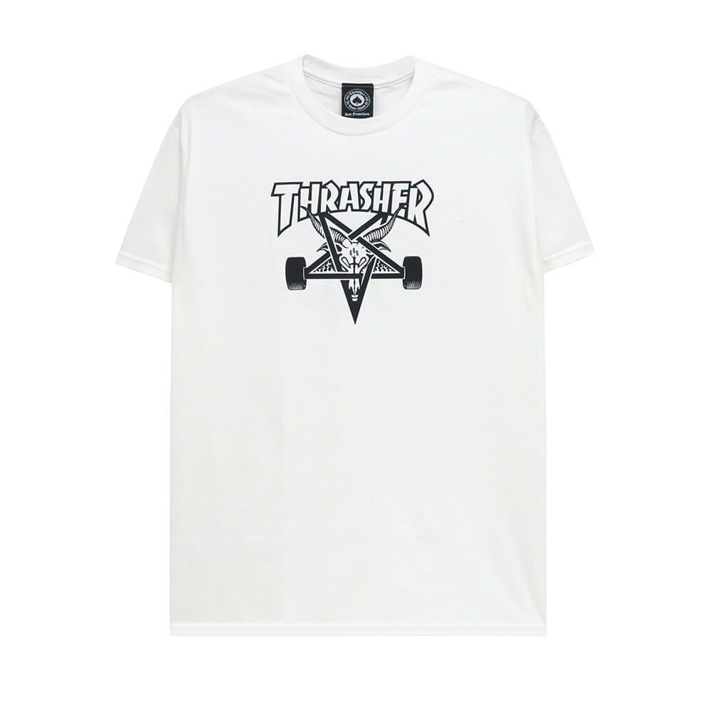 THRASHER T-SHIRT スラッシャー Tシャツ SKATEGOAT WHITE（US企画） スケートボード スケボー 