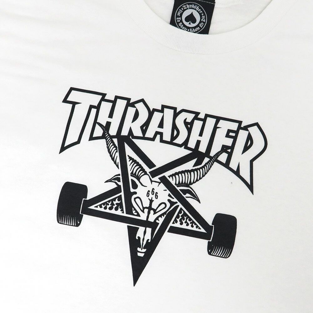 THRASHER T-SHIRT スラッシャー Tシャツ SKATEGOAT WHITE（US企画） スケートボード スケボー 1