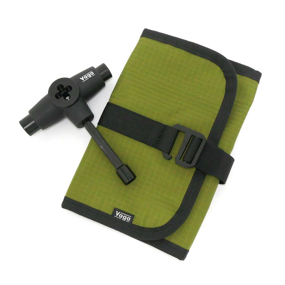 VAGA BAG バガ バッグ TOOL ROLL WITH SKATE TOOL OLIVE スケートボード スケボー 2