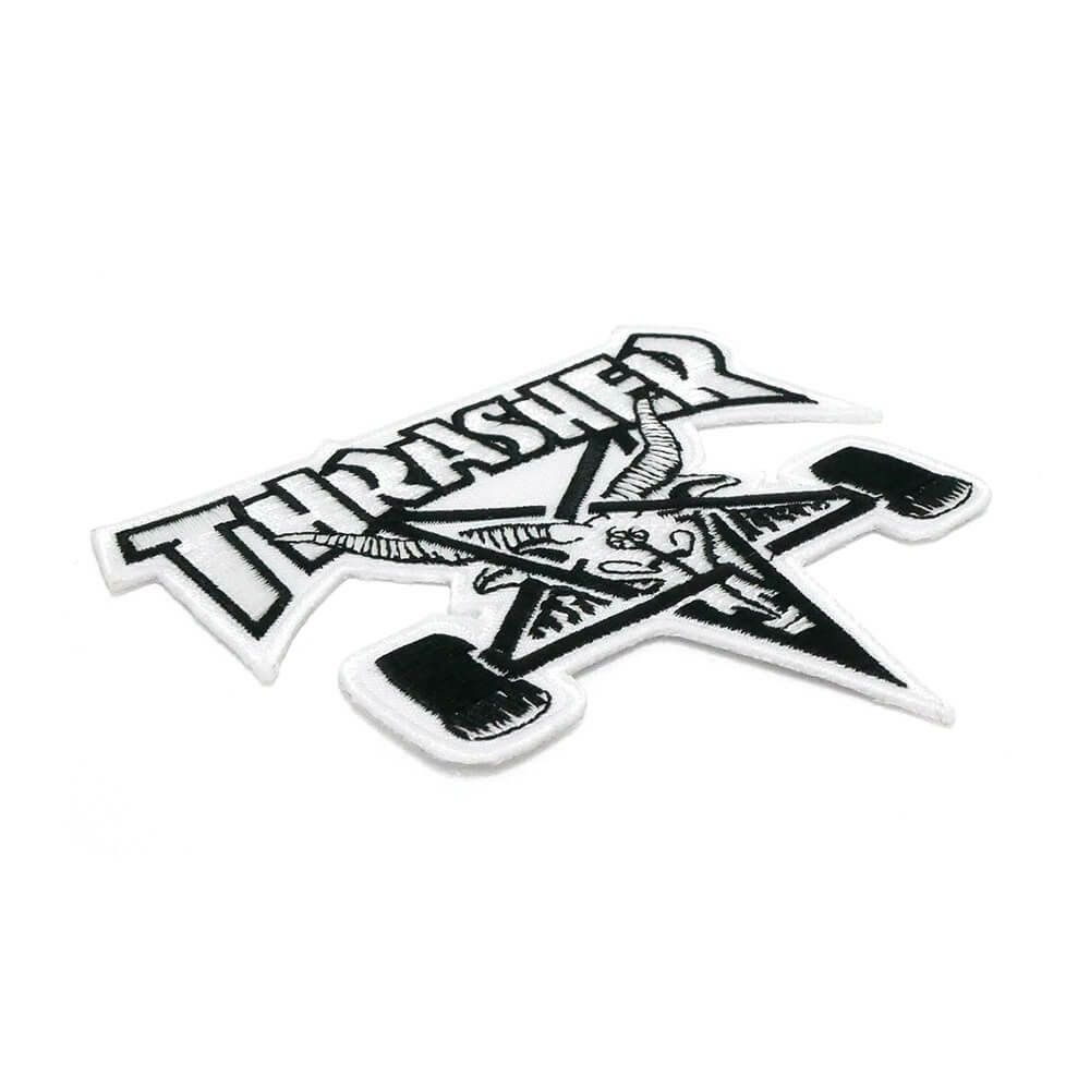 THRASHER PATCH スラッシャー ワッペン SK8GOAT WHITE/BLACK（US企画） スケートボード スケボー 2