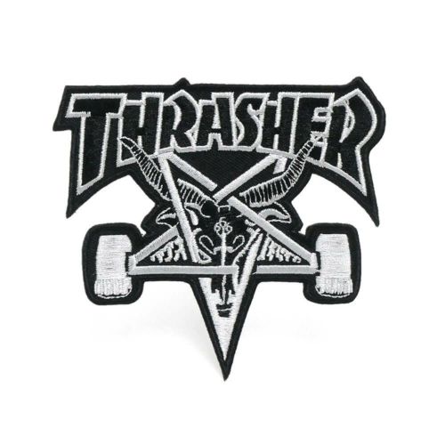 THRASHER PATCH スラッシャー ワッペン SK8GOAT BLACK/GREY（US企画） スケートボード スケボー　1