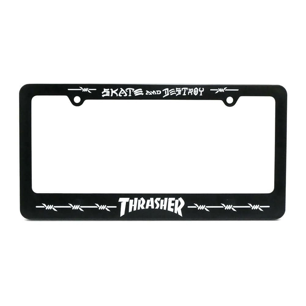 THRASHER LICENSE PLATE COVER スラッシャー ライセンスプレートカバー BARBED WIRE LICENSE PLATE COVER（US企画） スケートボード スケボー　1