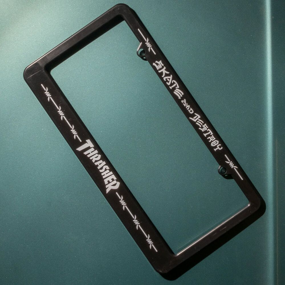 THRASHER LICENSE PLATE COVER スラッシャー ライセンスプレートカバー BARBED WIRE LICENSE PLATE COVER（US企画） スケートボード スケボー　5