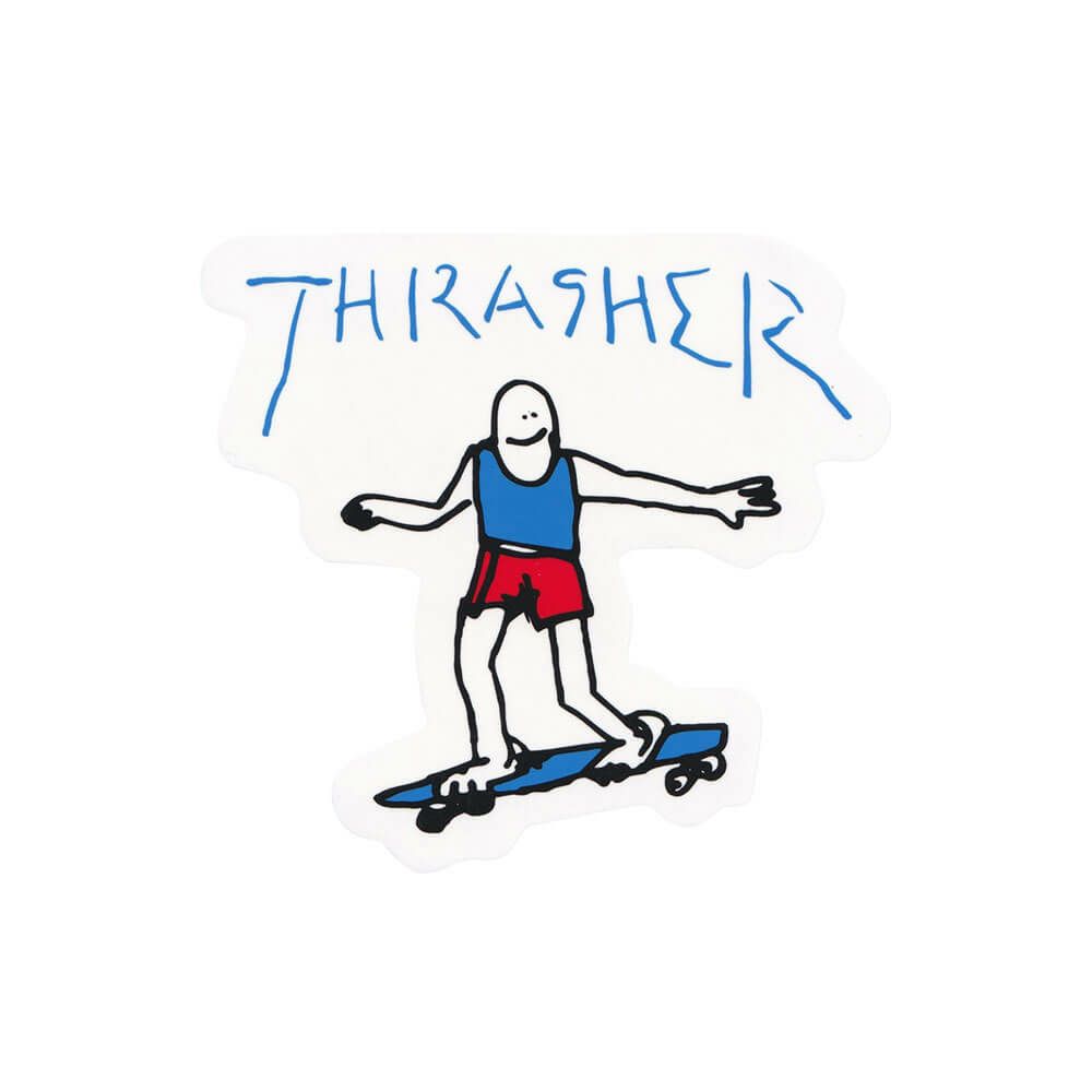 THRASHER STICKER スラッシャー ステッカー GONZ BLUE/RED（US企画） スケートボード スケボー