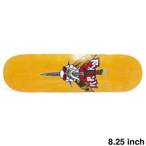 KROOKED DECK クルキッド デッキ TEAM SKULL/SWORD YELLOW STAIN 8.25 スケートボード スケボー 1