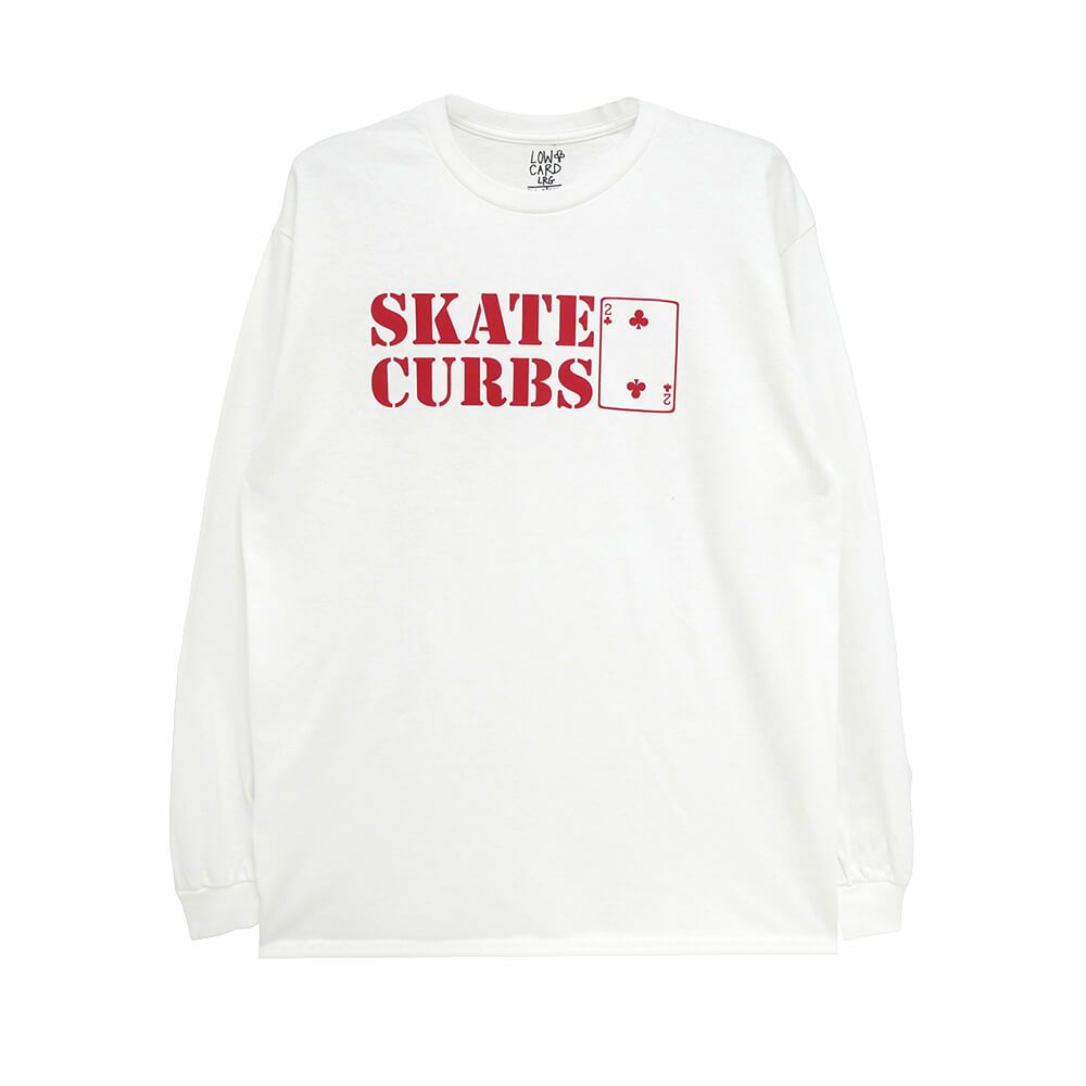 LOWCARD LONG SLEEVE ローカード ロングスリーブTシャツ SKATE CURBS WHITE スケートボード スケボー 
