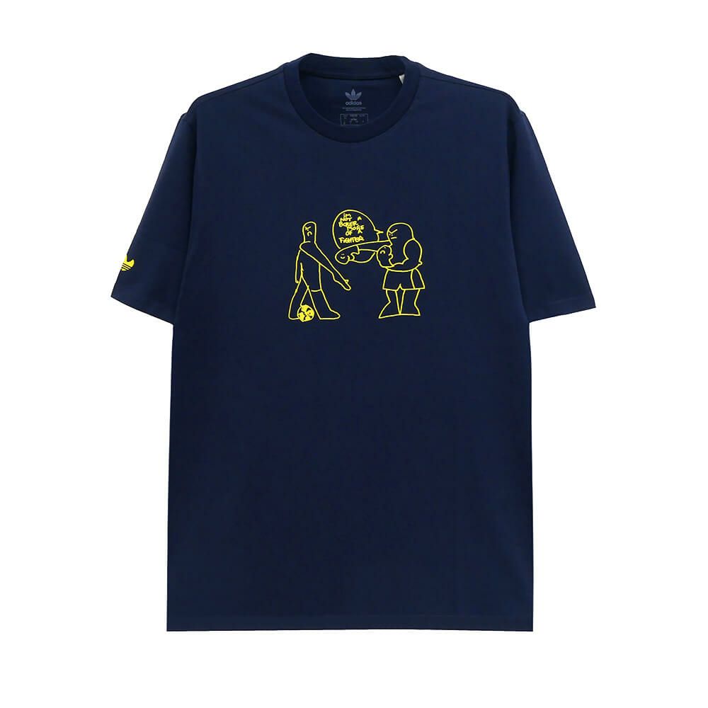 ADIDAS SKATEBOARDING T-SHIRT アディダススケートボーディング Tシャツ SHMOOFOIL FIGHTER NAVY スケートボード スケボー 