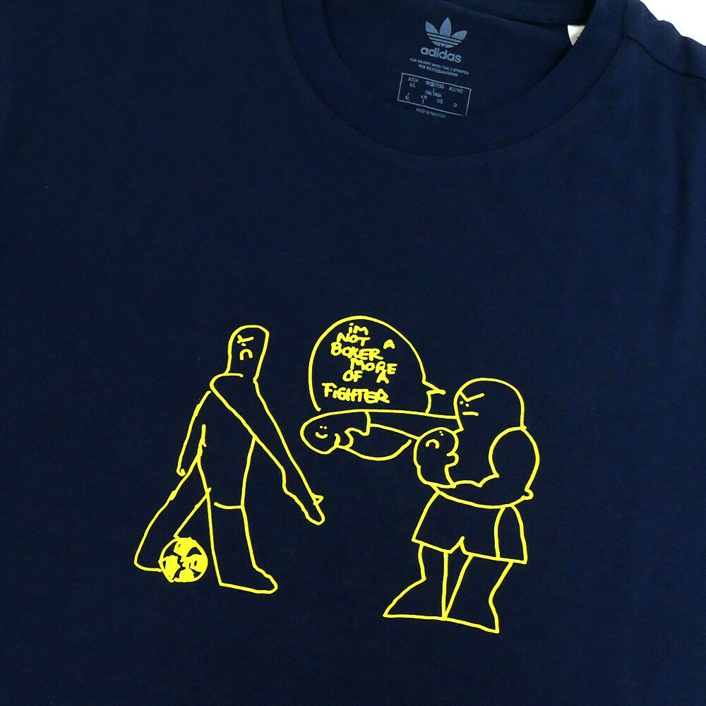 ADIDAS SKATEBOARDING T-SHIRT アディダススケートボーディング Tシャツ SHMOOFOIL FIGHTER NAVY スケートボード スケボー 1