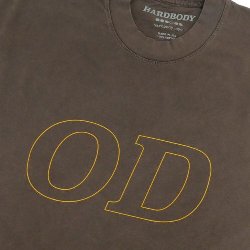 HARDBODY T-SHIRT ハードボディ Tシャツ HARDBODY OD LOGO BROWN/GOLD スケートボード スケボー 1