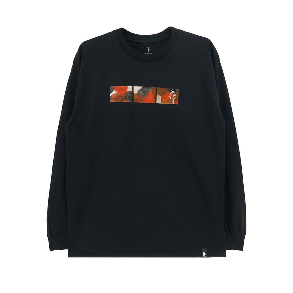 GIRL LONG SLEEVE ガール ロングスリーブTシャツ WONDER BLACK スケートボード スケボー 