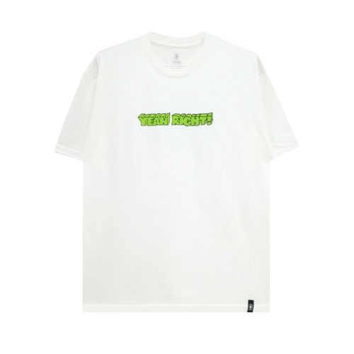 GIRL T-SHIRT ガール Tシャツ YEAH RIGHT WHITE スケートボード スケボー 