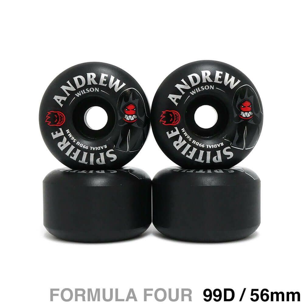 SPITFIRE WHEEL スピットファイヤー ウィール FORMULA FOUR (F4) RADIALS 99D ANDREW WILSON BURN SQUAD 黒 56mm スケートボード スケボー 1