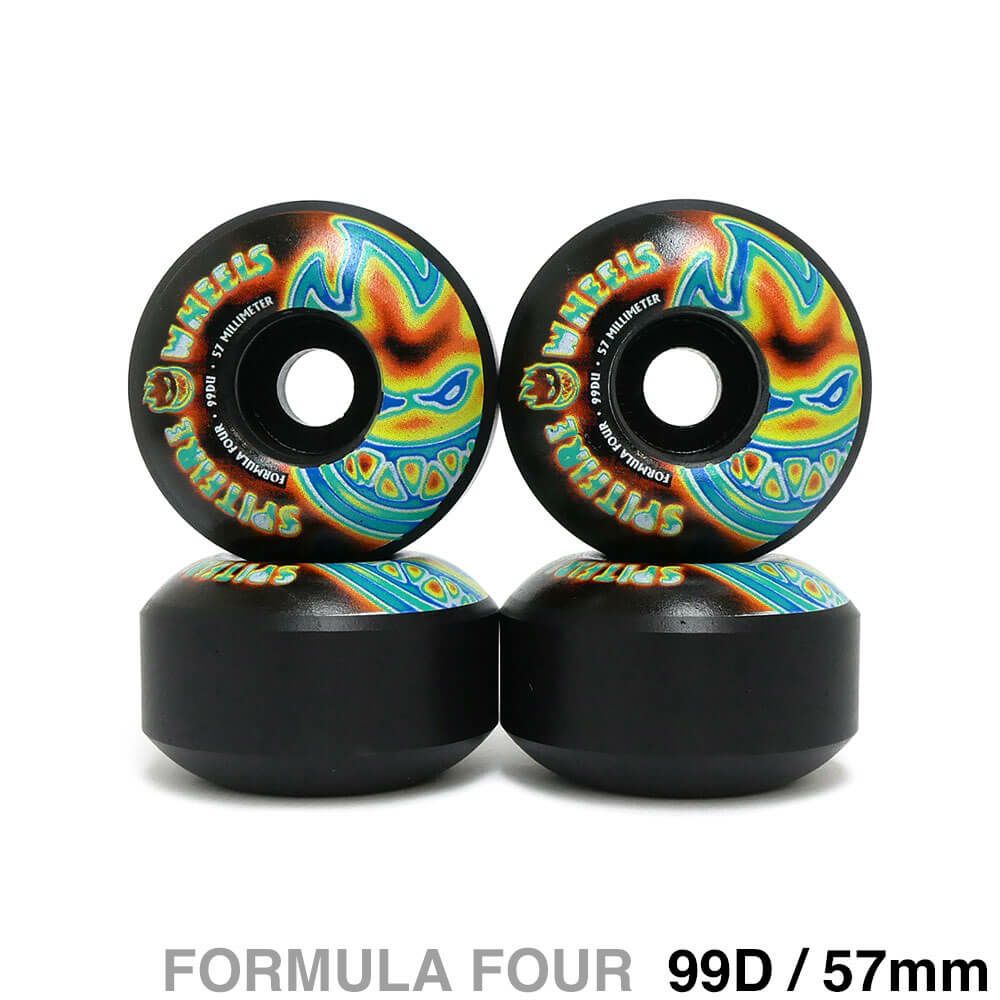 SPITFIRE WHEEL スピットファイヤー ウィール FORMULA FOUR (F4) BIGHEAD SHAPE 99D RADIOACTIVE 黒 57mm スケートボード スケボー 1