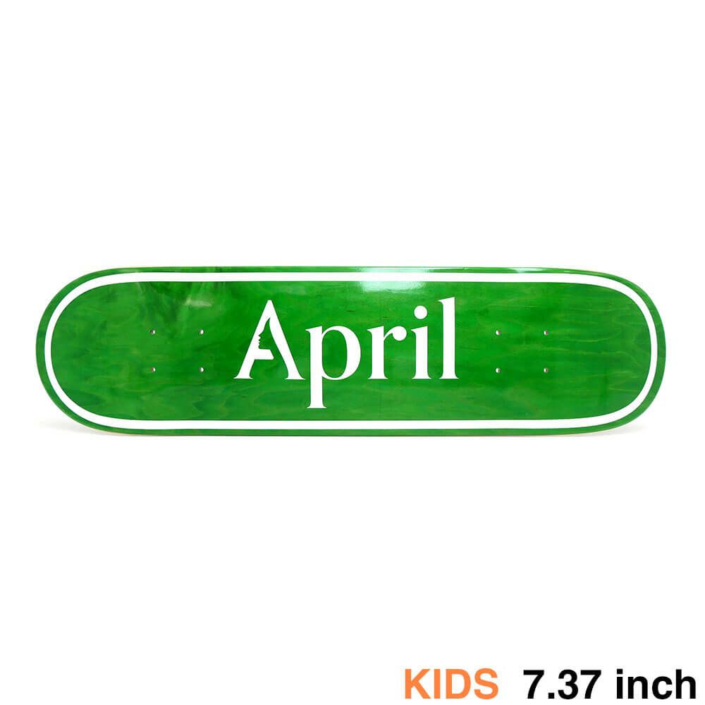 APRIL DECK エイプリル デッキ（子供用） TEAM OG LOGO GREEN INVERT MINI 7.37 スケートボード スケボー 1