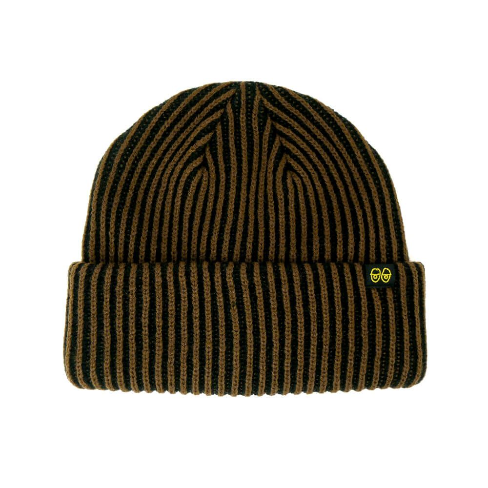 KROOKED KNITCAP クルキッド ニットキャップ EYES CLIP BEANIE BROWN/BLACK スケートボード スケボー 