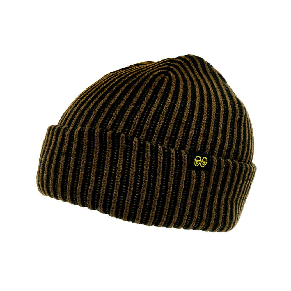KROOKED KNITCAP クルキッド ニットキャップ EYES CLIP BEANIE BROWN/BLACK スケートボード スケボー 1