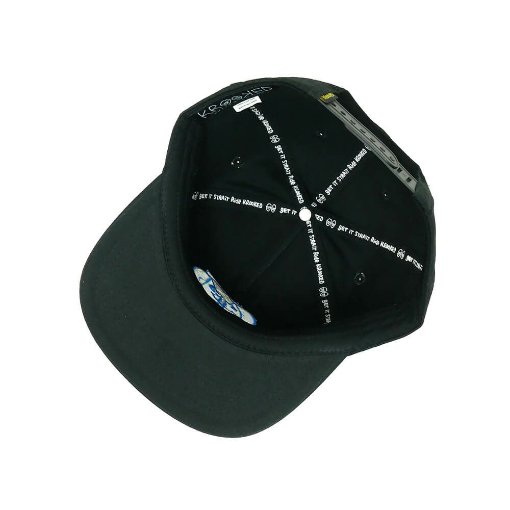 KROOKED CAP クルキッド キャップ MOONSMILEY SNAPBACK BLACK スケートボード スケボー 3