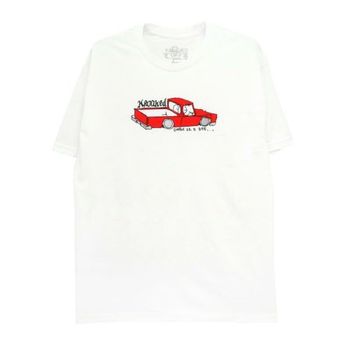 KROOKED T-SHIRT クルキッド Tシャツ DOUBLE OK WHITE スケートボード スケボー 
