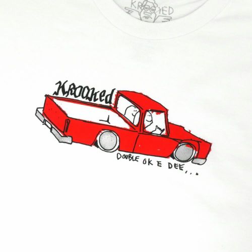 KROOKED T-SHIRT クルキッド Tシャツ DOUBLE OK WHITE スケートボード スケボー 1