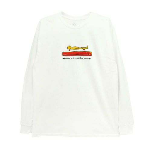 KROOKED LONG SLEEVE クルキッド ロングスリーブTシャツ KOFFIN WHITE スケートボード スケボー 