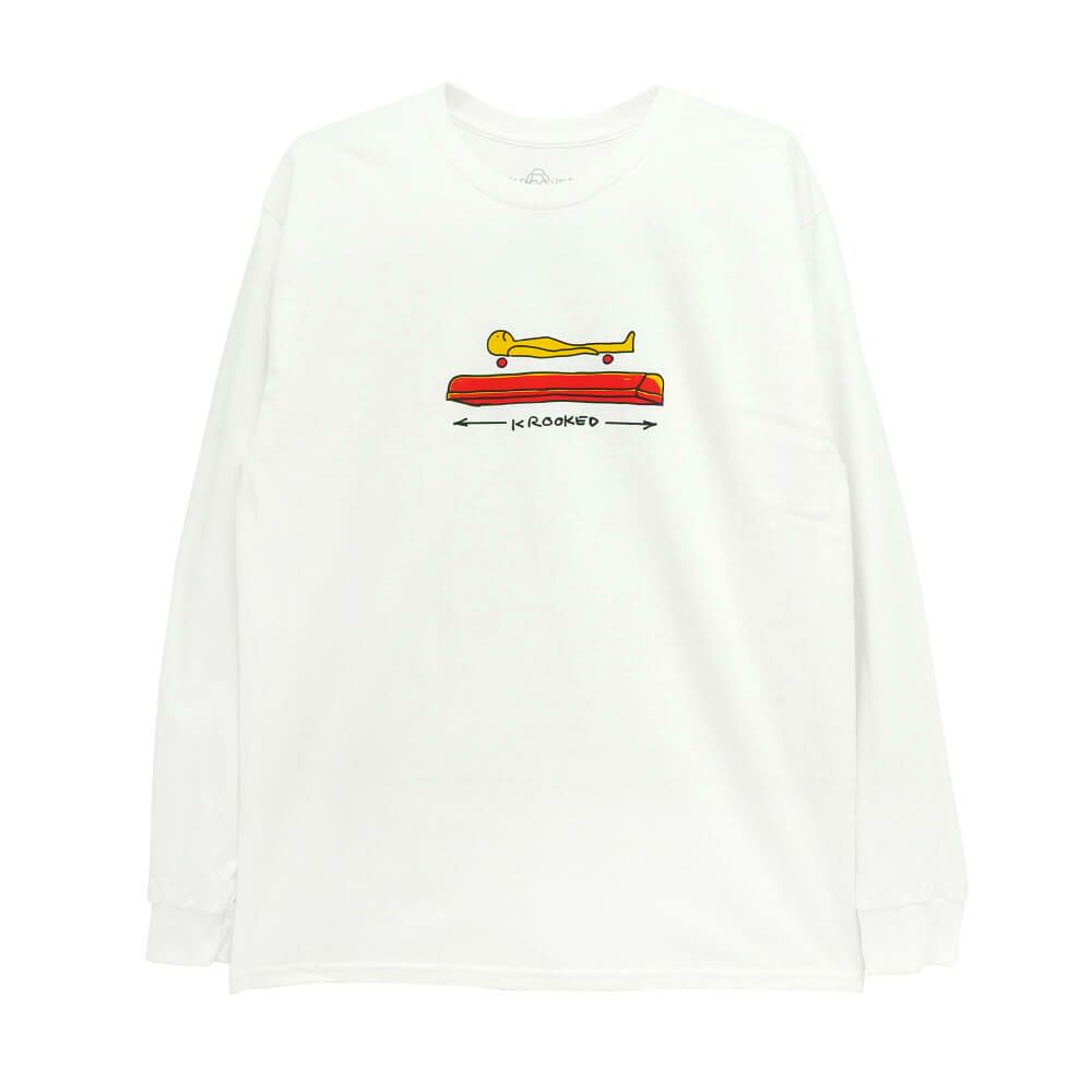 KROOKED LONG SLEEVE クルキッド ロングスリーブTシャツ KOFFIN WHITE スケートボード スケボー 