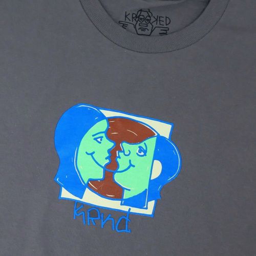 KROOKED LONG SLEEVE クルキッド ロングスリーブTシャツ MOONSMILEY CHARCOAL スケートボード スケボー 1