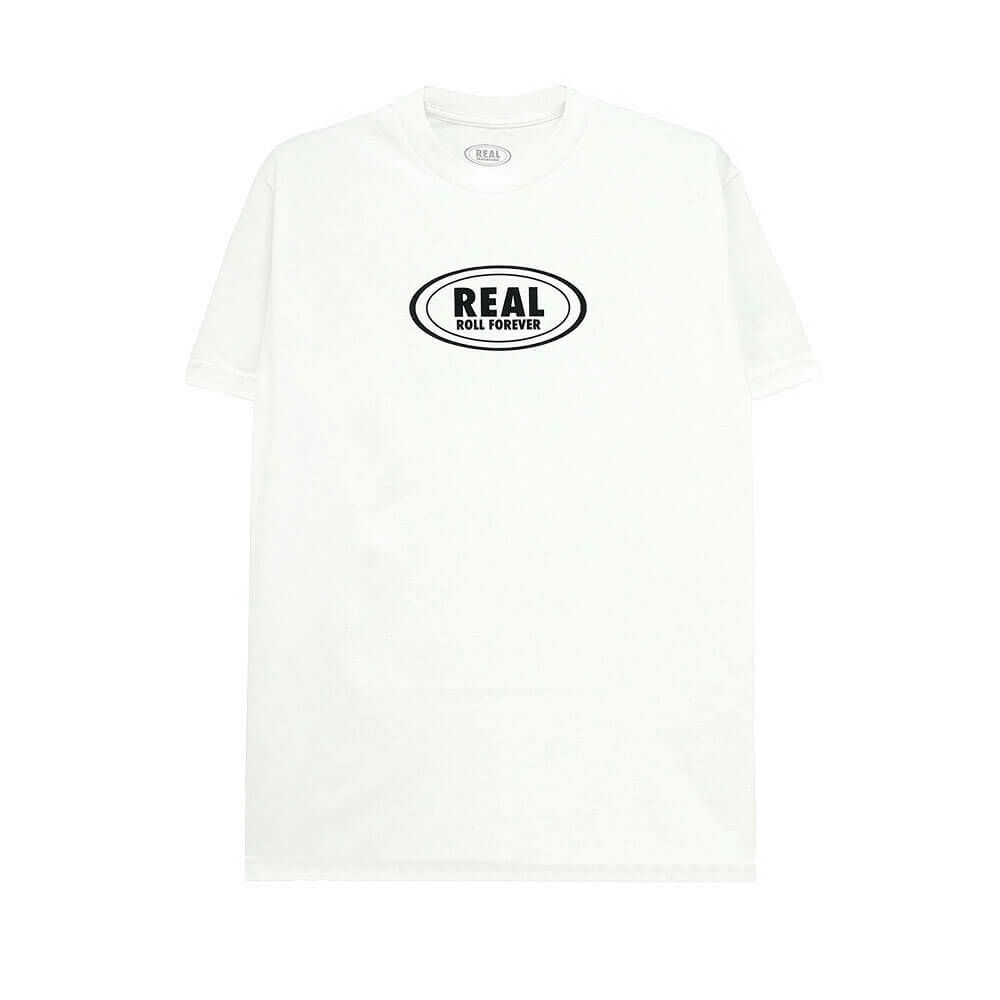 REAL T-SHIRT リアル Tシャツ ROLL FOREVER WHITE スケートボード スケボー 