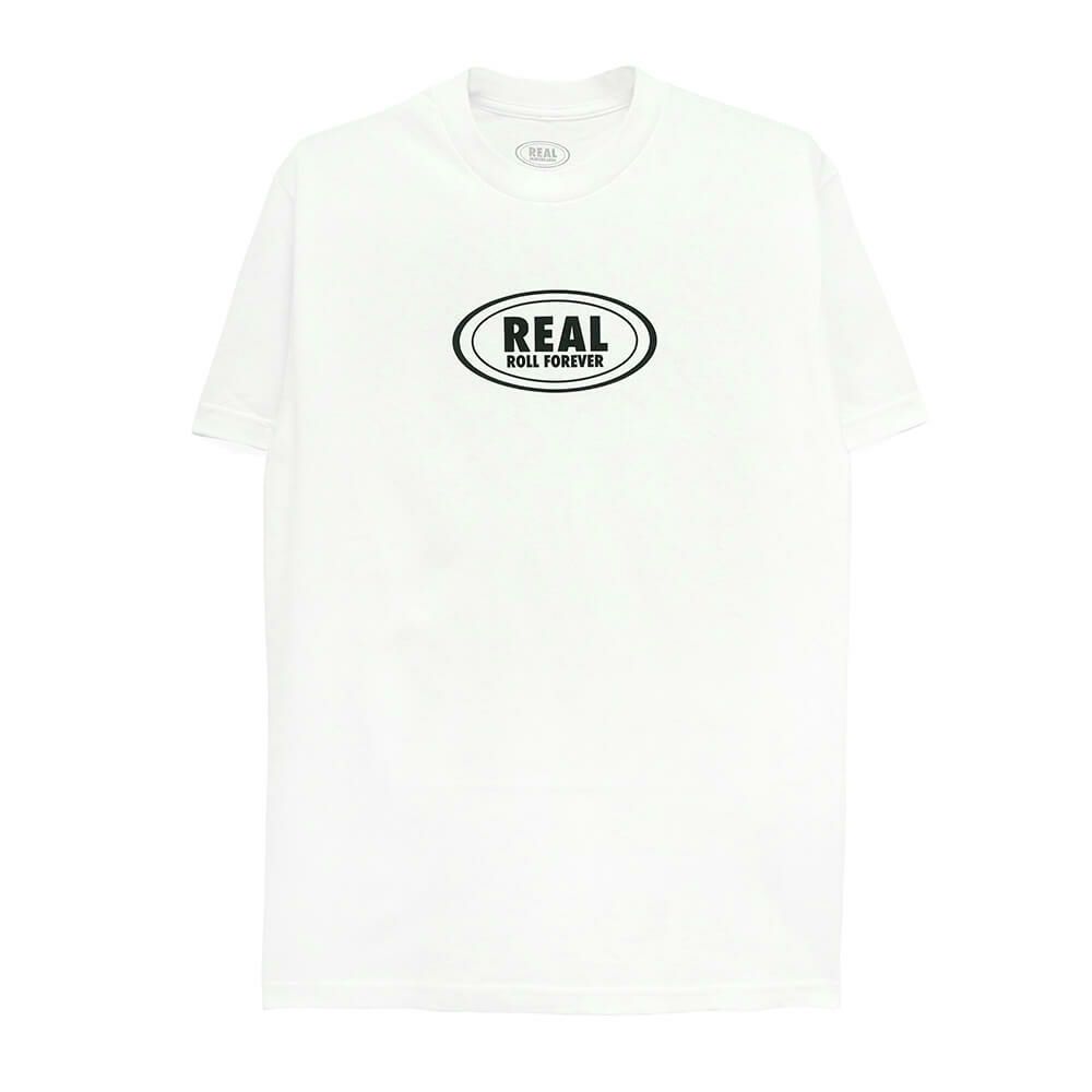 REAL T-SHIRT リアル Tシャツ ROLL FOREVER WHITE スケートボード スケボー 
