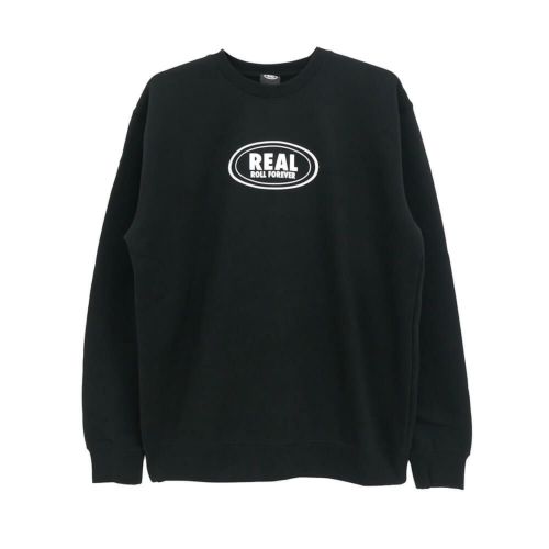 REAL CREW SWEAT リアル トレーナー ROLL FOREVER BLACK スケートボード スケボー 