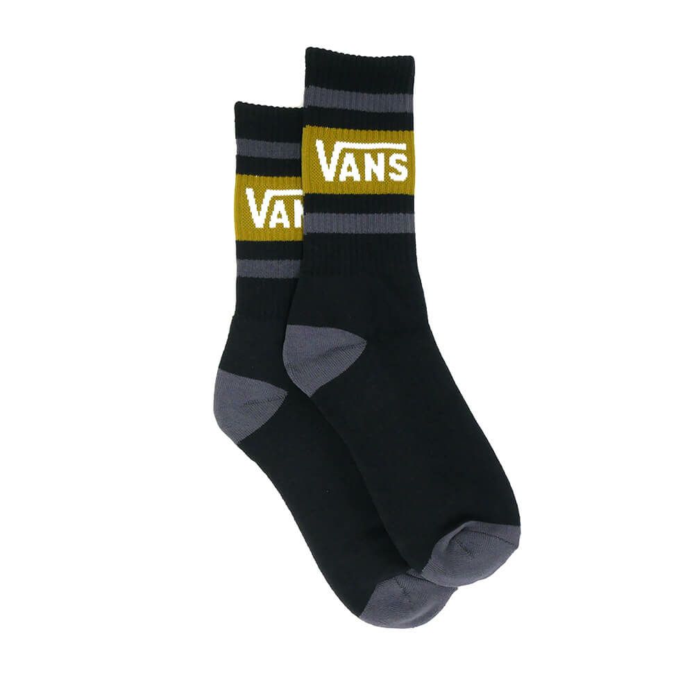 VANS SOCKS バンズ ソックス 靴下 DROP V CREW BLACK/GOLD（US企画） スケートボード スケボー 3
