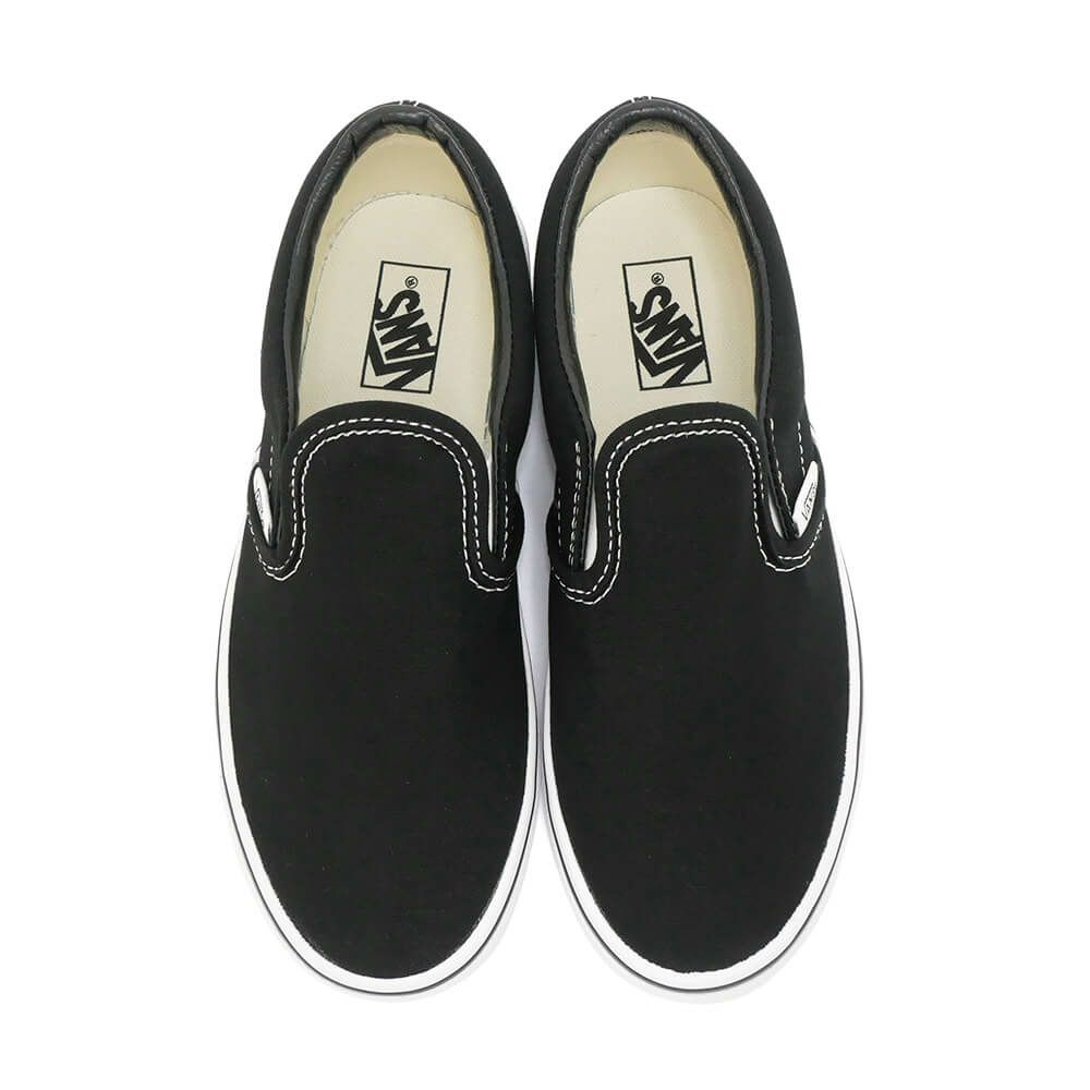 VANS SHOES バンズ シューズ スニーカー スリッポン（子供用） KID'S CLASSIC SLIP ON BLACK/WHITE（US企画） スケートボード スケボー 2