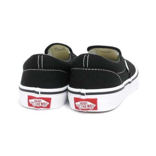 VANS SHOES バンズ シューズ スニーカー スリッポン（子供用） KID'S CLASSIC SLIP ON BLACK/WHITE（US企画） スケートボード スケボー 3