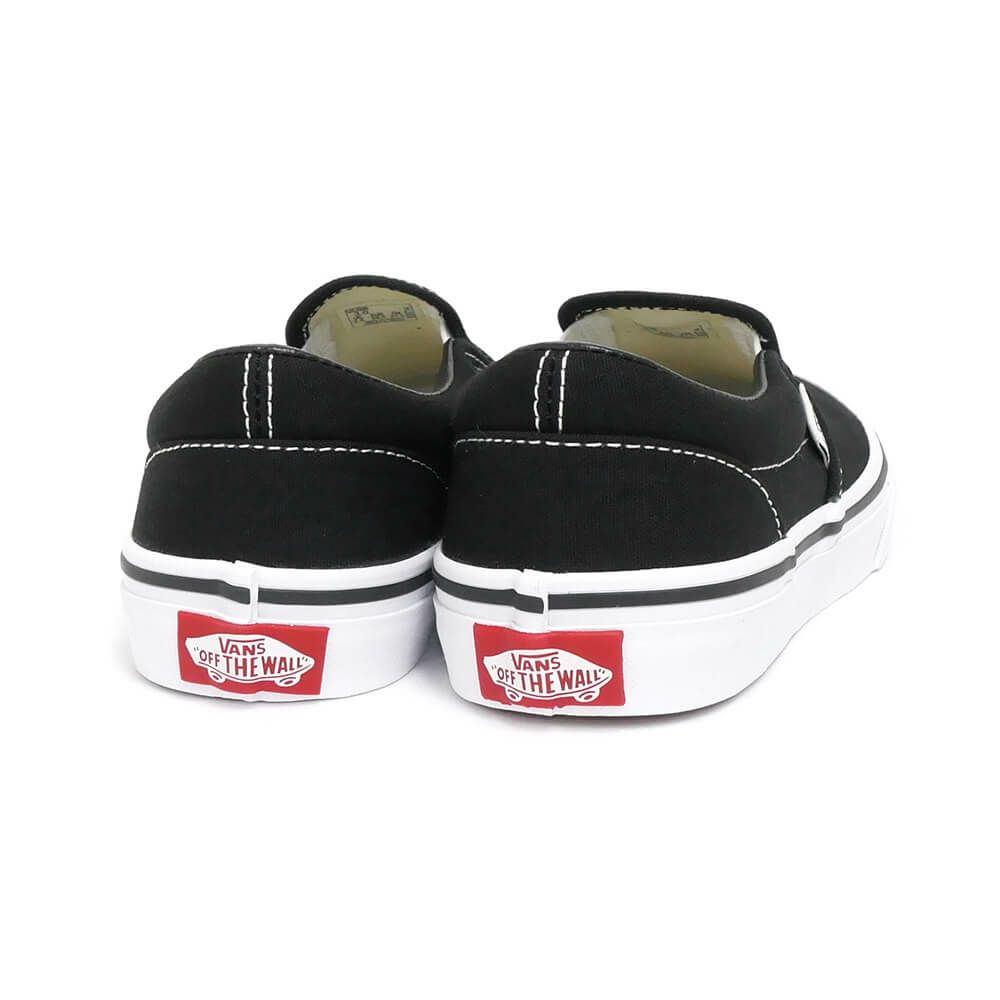 VANS SHOES バンズ シューズ スニーカー スリッポン（子供用） KID'S CLASSIC SLIP ON BLACK/WHITE（US企画） スケートボード スケボー 3