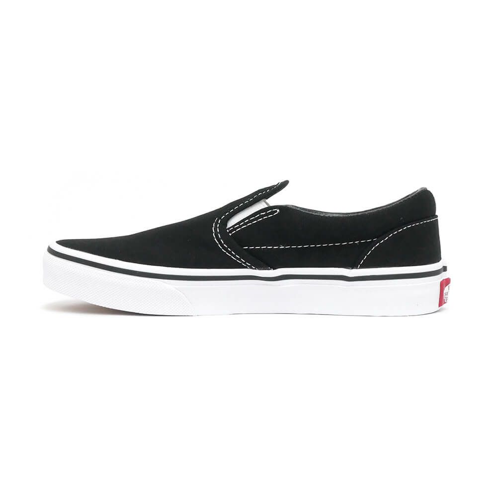 VANS SHOES バンズ シューズ スニーカー スリッポン（子供用） KID'S CLASSIC SLIP ON BLACK/WHITE（US企画） スケートボード スケボー 5