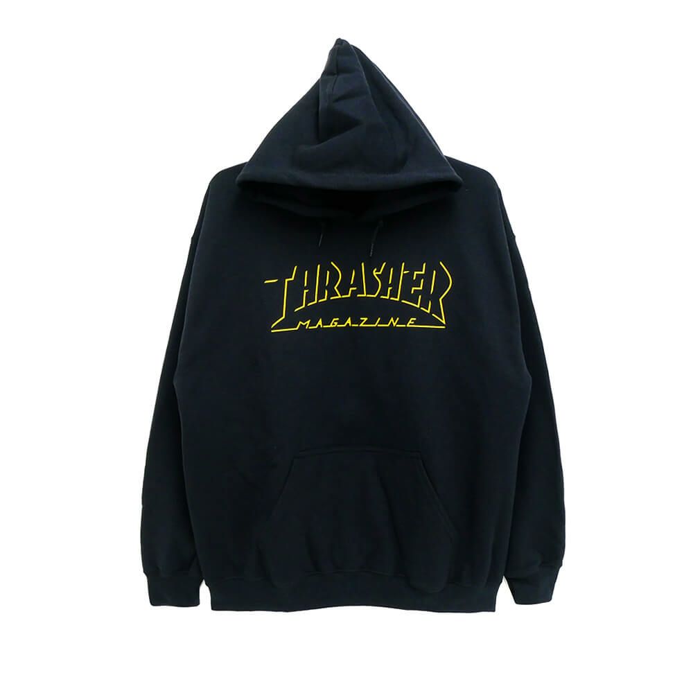  THRASHER HOOD スラッシャー パーカー SHADOW MAG LOGO BLACK（US企画） スケートボード スケボー 
