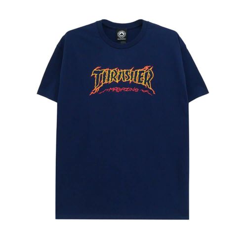 THRASHER スケートボード Tシャツ ネイビー THRASHER T-SHIRT スラッシャー Tシャツ GONZ NAVY（US企画