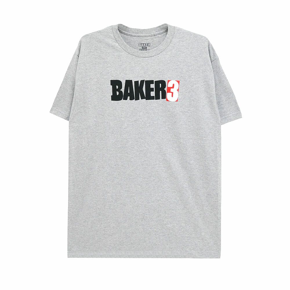 BAKER T-SHIRT ベイカー Tシャツ BAKER 3 GREY スケートボード スケボー 