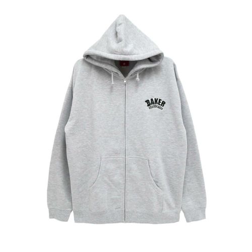 BAKER HOOD ベイカー パーカー ARCH LOGO ZIPUP GREY スケートボード スケボー 