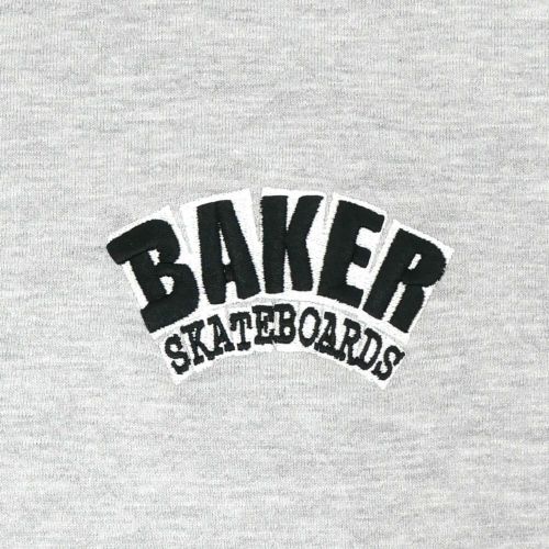 BAKER HOOD ベイカー パーカー ARCH LOGO ZIPUP GREY スケートボード スケボー 2