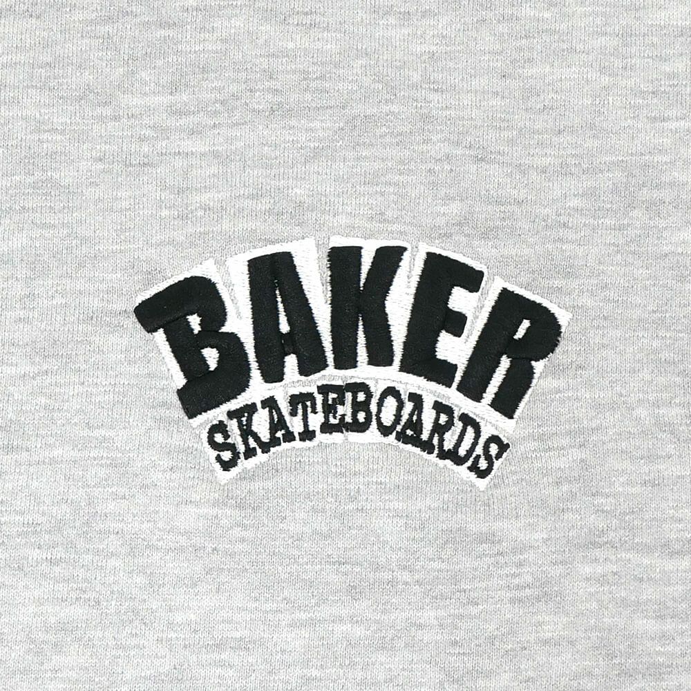 BAKER HOOD ベイカー パーカー ARCH LOGO ZIPUP GREY スケートボード スケボー 2
