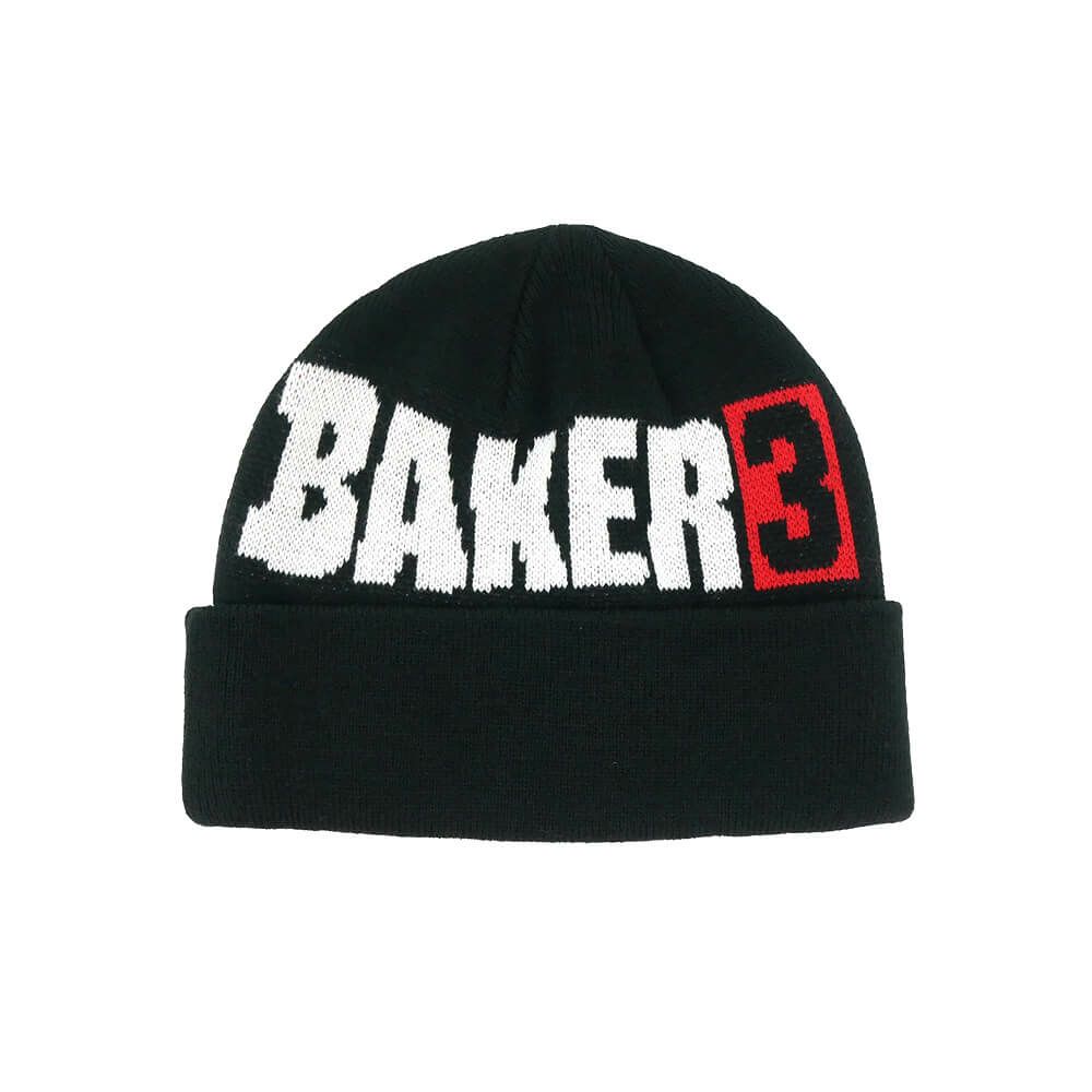 BAKER KNITCAP ベイカー ニットキャップ BAKER 3 BEANIE BLACK スケートボード スケボー 
