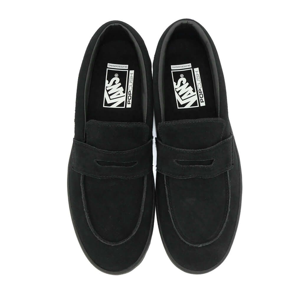 VANS SHOES バンズ シューズ スニーカー SKATE LOAFER SUEDE BLACK/BLACK（US企画） スケートボード スケボー 2