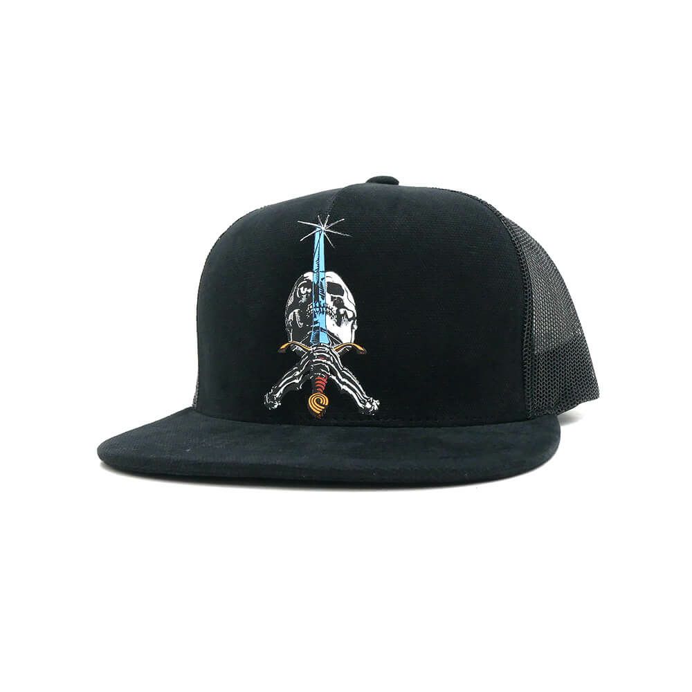 POWELL PERALTA MESHCAP パウエルペラルタ メッシュキャップ SKULL & SWORD TRUCKER BLACK スケートボード スケボー 