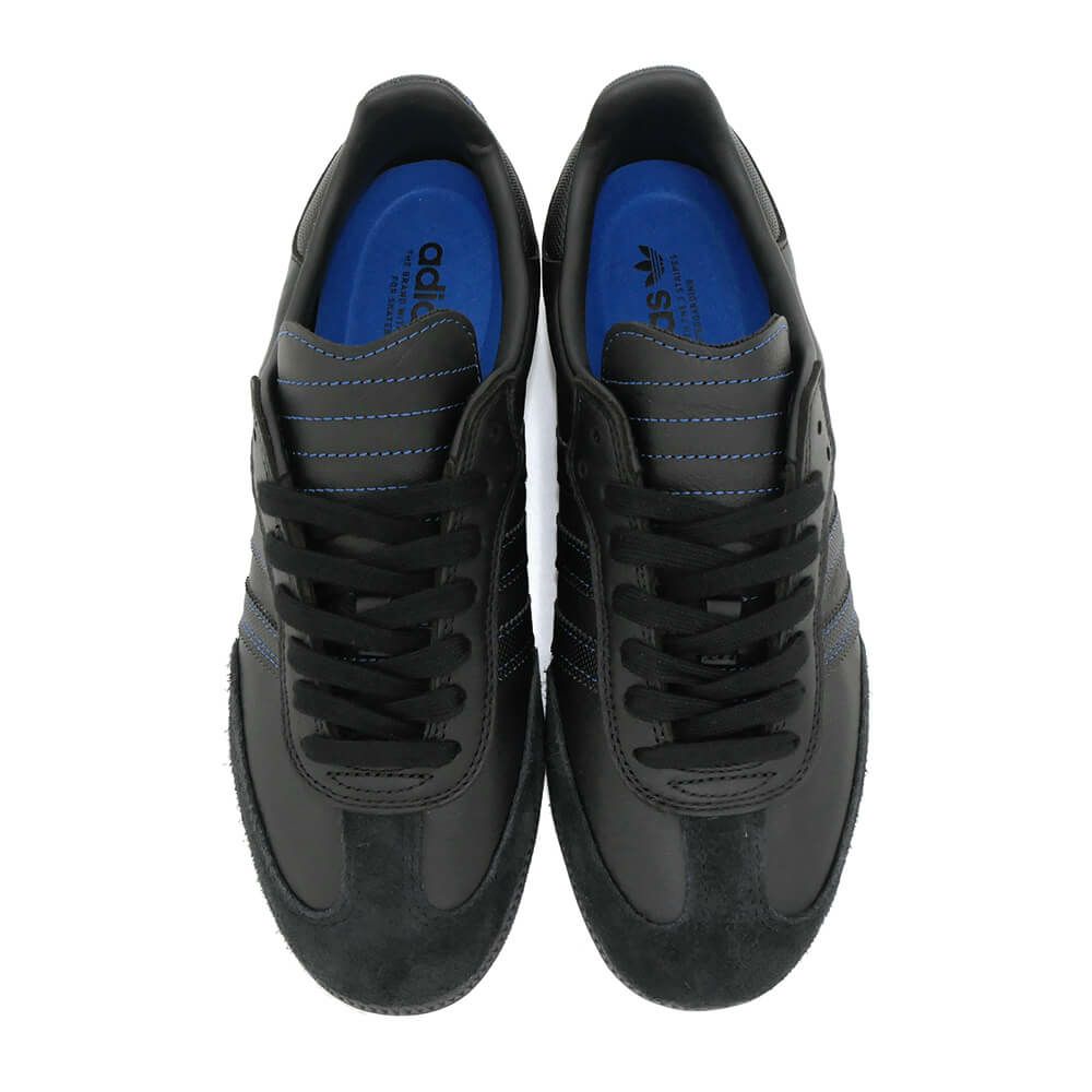 ADIDAS SKATEBOARDING SHOES アディダススケートボーディング シューズ スニーカー サンバ SAMBA ADV BLACK/BLACK/BLUE JR2059 スケートボード スケボー 2
