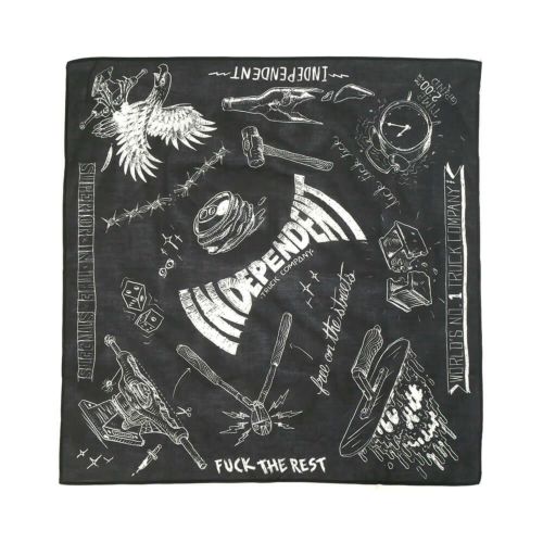 INDEPENDENT BANDANA インディペンデント バンダナ BRATRUD NOTEBOOK BANDANA BLACK スケートボード スケボー　1
