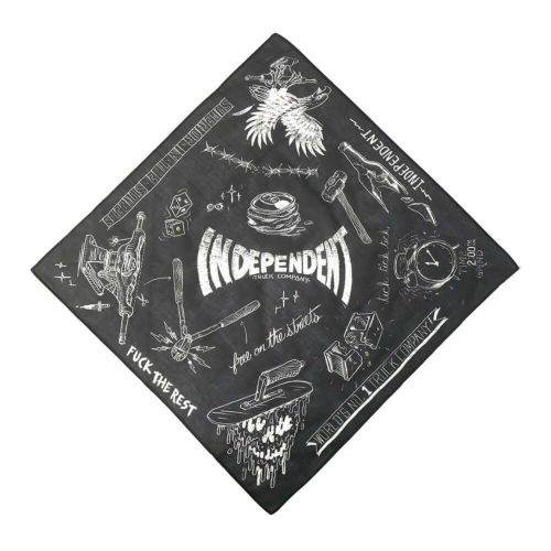 INDEPENDENT BANDANA インディペンデント バンダナ BRATRUD NOTEBOOK BANDANA BLACK スケートボード スケボー　2