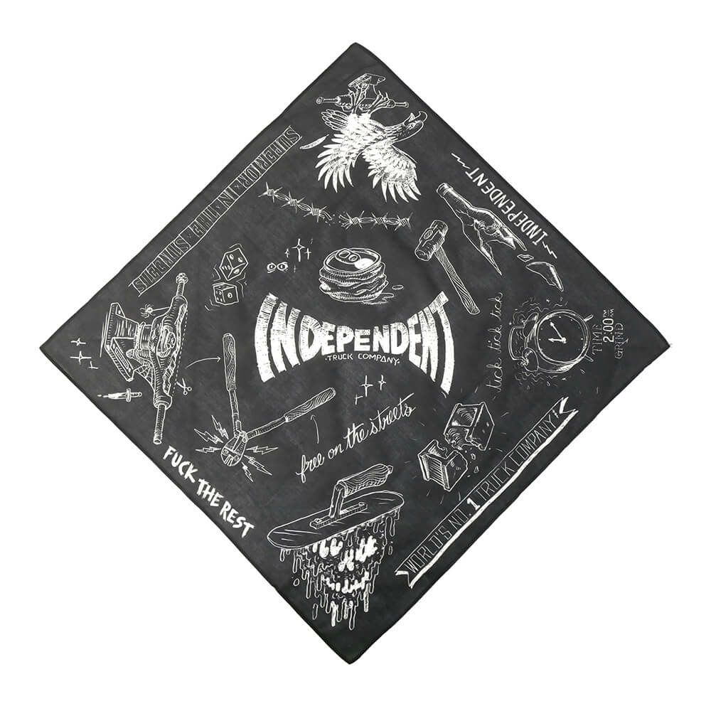 INDEPENDENT BANDANA インディペンデント バンダナ BRATRUD NOTEBOOK BANDANA BLACK スケートボード スケボー　2
